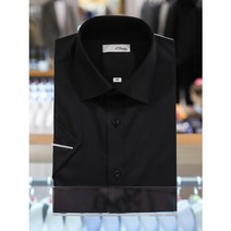 [AK PLAZA] [듀퐁셔츠] 남성 일반핏 솔리드 반팔 남방 와이셔츠 (SE4MM12HS703SBK)