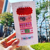 아기 유아 여아 자수똑딱핀 6p 셋트