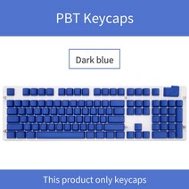 PBT OEM 104-게임용 키 백라이트 키캡 기계식 키보드 다채로운 투명 캡 체리 Mx 스위치 게이머, 한개옵션2, 15 Dark blue, 한개옵션1