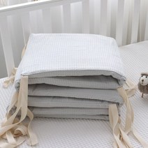 범퍼 침대 패드 아기 가드 토퍼 신제품 와플 유아용 100% x 28cm 신생아 쿠션 보호 베개 방 장식, [04] 28x240cm, [01] Grey