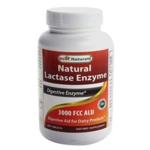 베스트네츄럴스 내추럴 락타아제 엔자임 3000 FCC ALU 타블렛 무설탕 글루텐 프리, 180개입, 2개