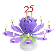 아이템하우스 생일축하 멜로디 연꽃초 + 숫자세트 2p 3개 1세트, 퍼플3개