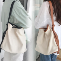 여자 빅사이즈 버킷백 캔버스 휘뚜루마두루 숄더백