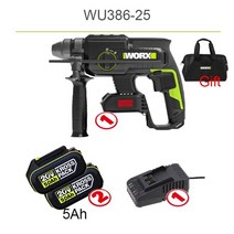 worx 무선 전기 로터리 해머 헤비 듀티 wu386 20v 1350rpm 충격 2j, wu386-25