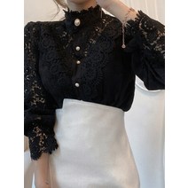 왕리본블라우스 롱 가을 겨울