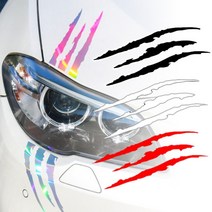 몬스터 할큄 와일드 스크래치 차량용 데칼 스티커, 레드