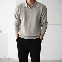 반집업 카라 하찌 지퍼 부드러운 니트(3color)