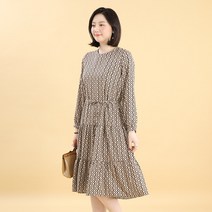 애비뉴투지 엄마옷 고리 쉬폰 캉캉 여성 봄 가을 긴팔 롱 원피스 O04204 50대 60대 중년여성