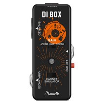 Amuzik 기타 직접 박스 기타베이스 패시브 DI 박스 캐비닛 시뮬레이터 1/4 XLR 전체 금속 미니 True Bypass