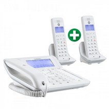 모토로라 유무무선 전화기 C7201A 1대+증설용1대 화이트블랙발신자표시녹음통화녹취자동응답기능, 상세 설명 참조