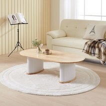 소소숲 블랑 고무나무 원목 템바보드 소파테이블 1200, 내추럴화이트