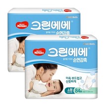 하기스 크린베베 일자형 기저귀 소형 84P X 2팩, 168매
