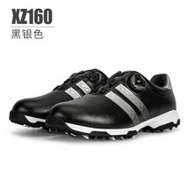 오래보아 골프 신발 남성 신발 회전 끈 캐주얼 스포츠 신발 골프 라이트 비 스파이크, 40, XZ160-블랙 실버