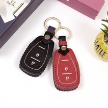 시에나 피렌체 더 넥스트 스파크 스마트키 이태리 천연 가죽 케이스 키홀더 키링, 블랙앤레드