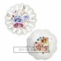 멜라민 꽃무늬 다용도 접시 대