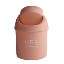 대형재활용분리수거함 분리수거대 사무실분리수거함 미니 데스크탑 쓰레기통 작은 흔들림 커버 침실 거, 03 Pink