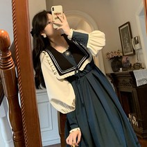 경성의복 개화기의상 공주풍 네이비 드레스 스커트 유럽