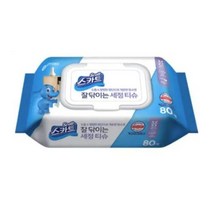 스카트 잘닦이는 세정티슈 80매, 10개