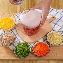 SIMMY 수동고기분쇄기 다기능 야채 절단기 보완 식품 요리 고기 분쇄기 수동 마늘 풀러 마늘 프레스, 1개, 핑크