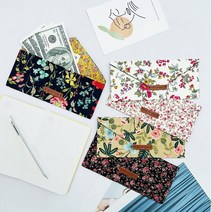 용돈봉투 어버이날 고급 예쁜 현금 상품권 돈 봉투, 카키 플라워