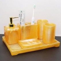 호텔 욕실 수지세트 욕실 액세서리 세트 수지 소재 비누 디스펜서 칫솔 홀, 6 Pieces Set E