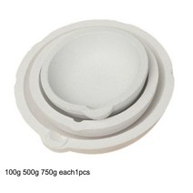 보석 세공 야스리 공구 도구 수공구 연마 금속 조각 반지 금 은 줄 측정 100g-10000g 고온 석영 실리카 용융 도가니 접시 그릇 냄비 주조 금은 금속 보석 주조 용기, 3개 세트