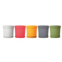 가정용 소형 컬러풀 분갈이화분 아파트정원 매장 텃밧가꾸기 베란다꾸미기 주택 카페, 1개, DAMDDA베이직2호 옐로우