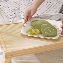 원목 폴딩 피크닉 테이블 침실 미니 교자상 카페 나무 야외용 루프탑 마루 접이식 베드., 손잡이형-원목테이블