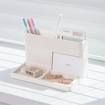 책상위 지우개 메모지 콤보 칸막이 필기구통 펜정리함 공시생 오피스 연필보관통, 블랙