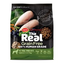 하림펫푸드 더리얼 그레인프리 크런치 시니어 강아지 사료, 닭, 1kg, 1개