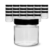 미르코리아 유리병 + 일자형 딥캡 블랙 세트, 120세트, 150ml.