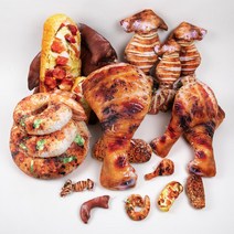 띵덕 대왕 대형 오징어 새우 닭다리 치킨 족발 쿠션 인형 쓸데없는 병맛 선물, 닭다리쿠션, (소형)20cm