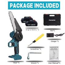 체인톱 허스크바나엔진톱 제노아엔진톱 나리온 Kamolee-도구 4/6/8 인치 무선 전기톱 1200w 배터리 가지, 08 6inch 2x3.0Ah Bat_02 EU