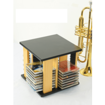 원목dvd장식장 나무 cd 보관함 dvd 진열대 타워형 틈새 정리함 회전