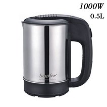 전기 티포트 주전자0.5L 미니 전기 주전자 차 커피 스테인레스 스틸 1000W 휴대용 여행 물 보일러 냄비 호, 01 Travel Kettle_01 EU
