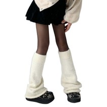 플레어 다리 워머 일본하라 주쿠 여성 겨울 가을 모피 단색 헐렁한 느슨한 긴 양말 부츠 발 커버