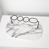 마블 세면대 대리석 규조토 칫솔 꽂이 욕실용품 보관 거치대 트레이 물흡수, 단일사이즈, 대형 19X30CM 화이트 마블 4홀