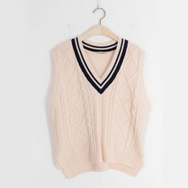 퍼니걸스 조끼 베스트 꽈배기 니트_2670