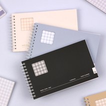스터디 STUDY 스프링 플래너 대시앤도트 다이어리 MINI READY 가로형 6개월 깔끔, 모노블랙