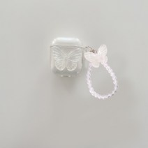 감각적인 에어팟케이스 실리콘 가죽 빈티지 명품 cute with chain cover for apple airpods 1 2 3 case 럭셔리 나비 키체인 이어폰 케이스 3, 에이4, 에어팟 또는 에어팟2