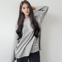 에잇티즈 힙&이지 루즈 오버핏 가성비 좋은 고급 바느질 빅사이즈 심플 일상룩 트임라벨 워싱면 긴팔티