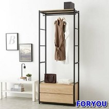ForU99 스토리홈 리코 드레스룸 서랍장 2단 선반 장롱 행거 수납장, 쿠이바엘모, 상세페이지 참조