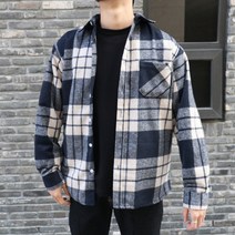 꼰스 베러 오버핏 울 체크셔츠
