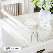 8인용식탁 낮은 타원형 거실 식탁 PVC 방수 투명 식탁보 부드러운 유리 테이블 보호대 거실 다이닝 테이블 커피 테이블 보호대 홈 데코, 1.0MM_100X180CM