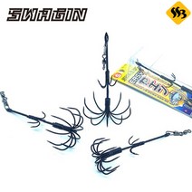 백경 SG-102 스웨긴 이지야엔 무늬오징어 생미끼 바늘 싹쓰리낚시, L