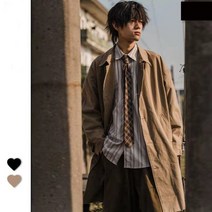 남자 봄 가을 일본 빈티지 발마칸 맥 코트 빅사이즈 남성 BALMACAAN 남친 학생 직장인 출근 복장 룩 선물