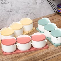 크리에이티브 숟가락 양념 병 양념통 양념 상자 가정용 케이스 받음, Blue -3pcs, 하나