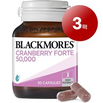 Blackmores 와와마켓 호주산 직송 Blackmores 블랙모어스 크랜베리 ​​포르테 50000mg 30정 여성 건강 관리 1팩, 3팩