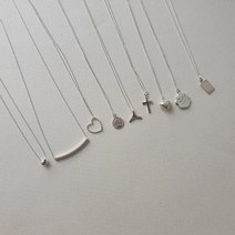 플라워즈온유 92.5silver 실버 은목걸이 볼 하트 바 코인 성모마리아 별
