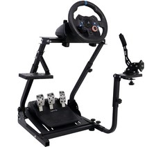 Marada Racing Simulator Cockpit Stand with Adjustable Racing Wheel Stand fit Logitech G25 G27 G29 G9, Double gear stand
